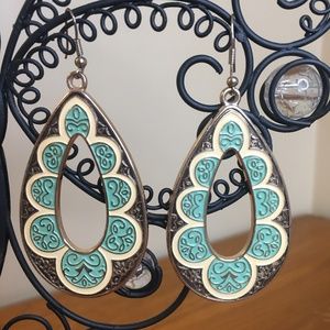 Multi Color Silver Hoop Earrings